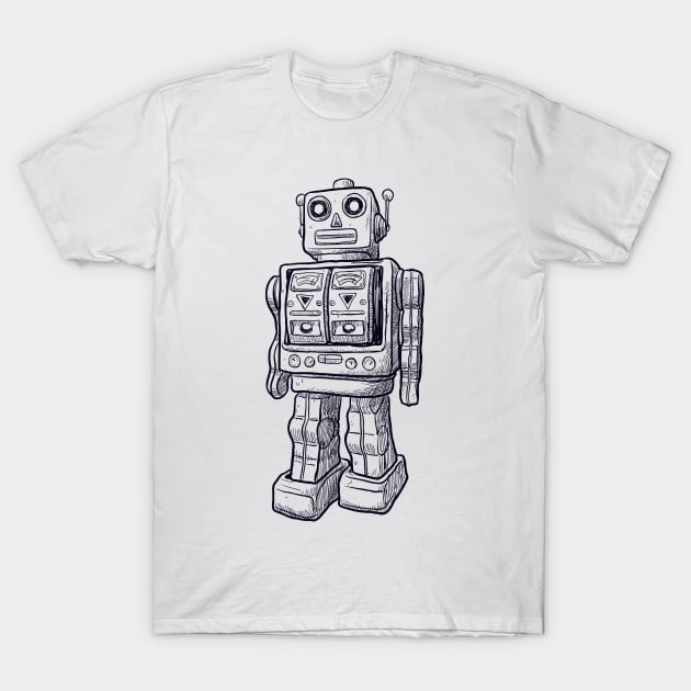 Toy Robot drawing T-Shirt by Digster